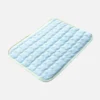 Light blue quilted dog cooling mat, breathable cool pet pad for summer heat relief