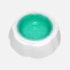 White pet dog cooling bowl with green gel honeycomb inner structure for keeping water cool