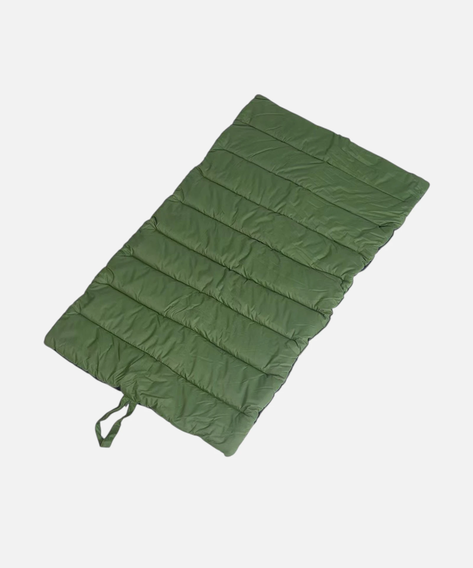 Outdoor dog mat, green portable padded pet mattress, water-resistant surface, foldable design for camping, travel and home use