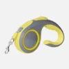 Yellow grey retractable dog leash