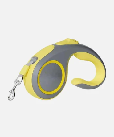 Yellow grey retractable dog leash